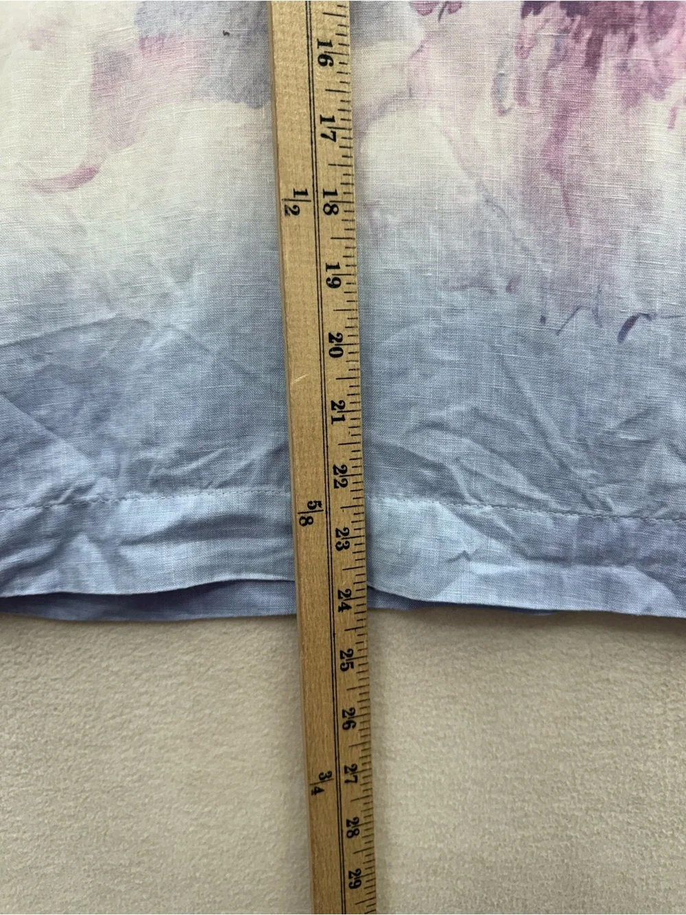 Pure Jill Linen Blouse Women’s Large Floral Watercolor Purple Boxy Top Boho - Picture 5 of 6